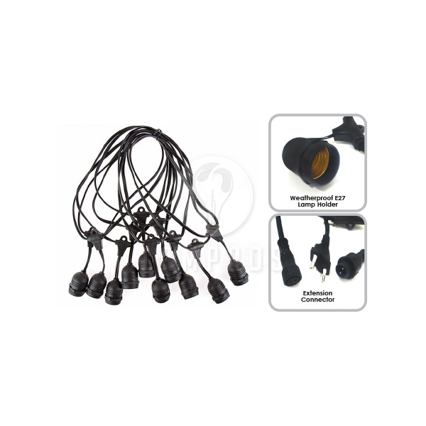 String Light with 15 E27 Holder (IP65)